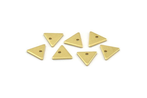 Brass Triangle Charm, 50 Raw Brass Triangle Charms With 1 Hole (8x1mm) M01238