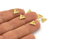 Brass Triangle Charm, 50 Raw Brass Triangle Charms With 1 Hole (8x1mm) M01238