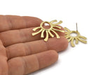 Çivi Küpe, 2 Ham Pirinç, Pirinç Küpeler, Pirinç Çivi Küpeler (37x24mm) N1503