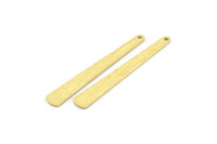 Brass Necklace Bar, 24 Raw Brass Textured Bar Charms With 1 Hole, Earrings, Pendants (43x6x0.80mm) D0795