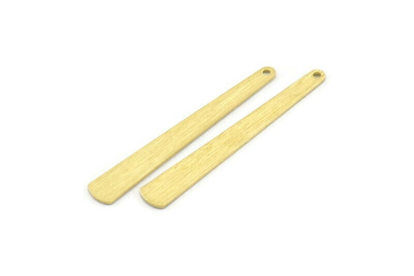 Brass Necklace Bar, 24 Raw Brass Textured Bar Charms With 1 Hole, Earrings, Pendants (43x6x0.80mm) D0795