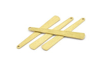 Brass Necklace Bar, 24 Raw Brass Textured Bar Charms With 1 Hole, Earrings, Pendants (43x6x0.80mm) D0795