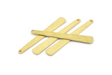 Brass Necklace Bar, 24 Raw Brass Textured Bar Charms With 1 Hole, Earrings, Pendants (43x6x0.80mm) D0795