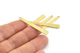 Brass Necklace Bar, 24 Raw Brass Textured Bar Charms With 1 Hole, Earrings, Pendants (43x6x0.80mm) D0795