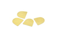 Brass D Shape,  24 Raw Brass D Shape Charms With 1 Hole, Brass Blanks (16x17x0.50mm) M1042