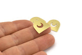 Brass Moon Blank,  24 Raw Brass D Shape Blanks, Stampimg Blanks, Brass Blanks (16x17x0.50mm) M1061