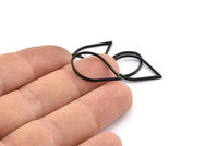 Black Drop Connector, 24 Oxidized Black Brass Drop Connectors (23x14x1mm) A1699 S1088