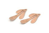 Rose Gold Leaf Charm, 4 Textured Rose Gold Plated Brass Leaf Charm Earrings With 1 Hole, Findings (35x17x0.50mm) D845 Q1070