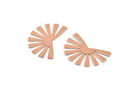 Rose Gold Sun Blank, 6 Rose Gold Plated Brass Rising Sun Flag Blanks, Findings (25x17x0.60mm) D945 Q1112