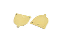 Brass D Shape,  24 Raw Brass D Shape Charms With 1 Loop And 3 Holes (18x17x0.50mm) M1055