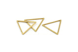 Brass Triangle Charm, 24 Raw Brass Triangle Rings, Findings (21x24x1mm) A1736