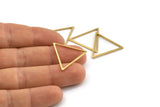 Brass Triangle Charm, 24 Raw Brass Triangle Rings, Findings (21x24x1mm) A1736