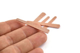 Copper Stick Blank, 12 Raw Copper Stick Stamping Blanks, Brass Blanks (43x6x3x0.80mm) M1017