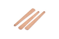 Copper Necklace Bar, 12 Raw Copper Stick Charms With 1 Hole (43x6x3x0.80mm) M1018