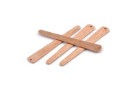 Bakır Kolye Çubuğu, 1 Delikli 12 Dokulu Ham Bakır Çubuk Tılsımı (43x6x3x0,80 mm) M1023