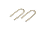 Silver Geometric Charm, 12 Silver Tone  Brass U Shaped Pendants With 1 Hole, Charms, Findings (27x13x0.50mm) E019 H1107