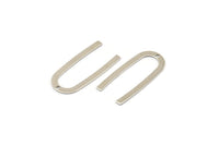 Silver Geometric Charm, 12 Silver Tone  Brass U Shaped Pendants With 1 Hole, Charms, Findings (27x13x0.50mm) E019 H1107