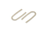 Silver Geometric Charm, 12 Silver Tone  Brass U Shaped Pendants With 1 Hole, Charms, Findings (27x13x0.50mm) E019 H1107