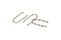 Silver Geometric Charm, 12 Silver Tone  Brass U Shaped Pendants With 1 Hole, Charms, Findings (27x13x0.50mm) E019 H1107