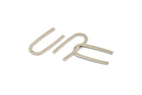 Silver Geometric Charm, 12 Silver Tone  Brass U Shaped Pendants With 1 Hole, Charms, Findings (27x13x0.50mm) E019 H1107