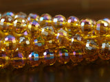 Citrine  AB Glass 10 mm Disco Faceted Beads 20 PCS - G105