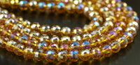 Citrine  AB Glass 10 mm Disco Faceted Beads 20 PCS - G105