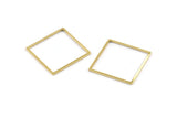 Brass Square Charm, 24 Raw Brass Square Connectors (24x1mm) A1734