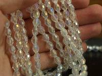 Clear  AB Glass 8x6 mm Barrel Faceted Beads 15 PCS - G108