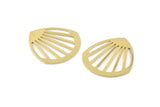 Brass Drop Blank, 2 Raw Brass Drop Blanks, Findings (36x33x0.80mm) M840