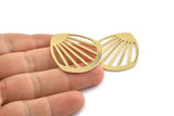 Brass Drop Blank, 2 Raw Brass Drop Blanks, Findings (36x33x0.80mm) M840