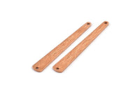 Bakır Kolye Çubuğu, 2 Delikli 12 Dokulu Ham Bakır Çubuk Tılsımı (43x6x3x0,80 mm) M1025