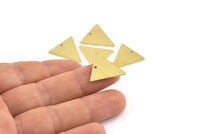 Pirinç Üçgen Tılsım, 1 Delikli 6 Ham Pirinç Üçgen Tılsım (19x18x1mm) M1100