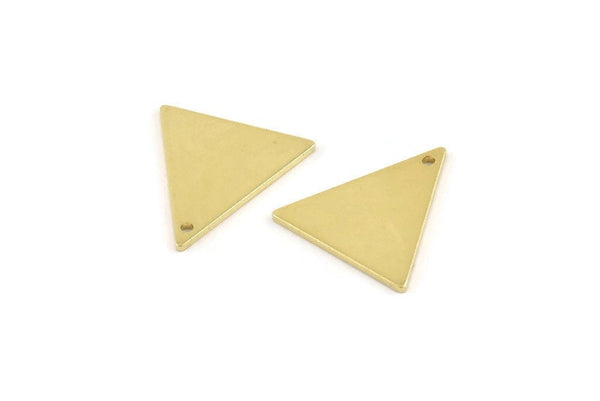 Brass Triangle Charm, 6 Raw Brass Triangle Charms With 1 Hole (19x18x1mm) M01101