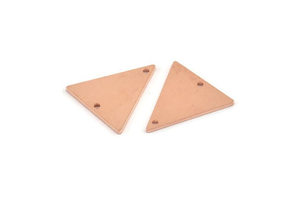 Bakır Üçgen Tılsımı, 2 Delikli 4 Ham Bakır Üçgen Tılsımı (19x18x1mm) M1076