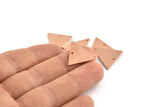 Bakır Üçgen Tılsımı, 2 Delikli 4 Ham Bakır Üçgen Tılsımı (19x18x1mm) M1076