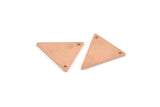 Bakır Üçgen Tılsımı, 2 Delikli 4 Ham Bakır Üçgen Tılsımı (19x18x1mm) M1077