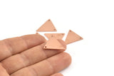 Bakır Üçgen Tılsımı, 2 Delikli 4 Ham Bakır Üçgen Tılsımı (19x18x1mm) M1077