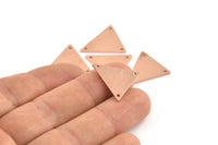 Bakır Üçgen Tılsımı, 3 Delikli 4 Ham Bakır Üçgen Tılsımı (19x18x1mm) M1078