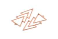 Copper Triangle Charm, 4 Raw Copper Triangle Charms With 1 Loop (49x21x1mm) M1094