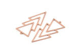 Copper Triangle Charm, 4 Raw Copper Triangle Charms With 1 Loop (49x21x1mm) M1094