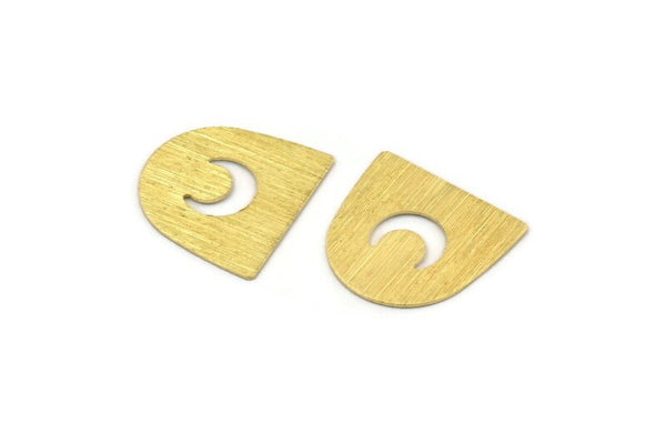 Brass Moon Blank,  24 Textured Raw Brass D Shape Blanks, Stampimg Blanks, Brass Blanks (16x17x0.50mm) M01314