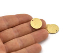 Brass Cabochon Tag, 12 Textured Raw Brass Cabochon Tags With 1 Hole, Stamping Tags (16x0.80mm) M01356