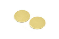 Brass Round Tag, 12 Raw Brass Round Stamping Blanks, Findings (16x0.80mm) M01354