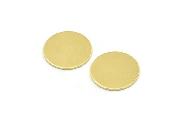 Brass Round Tag, 12 Raw Brass Round Stamping Blanks, Findings (16x0.80mm) M01354