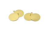 Brass Cabochon Tag, 12 Raw Brass Cabochon Tags With 1 Loop, Stamping Tags (16x18x0.80mm) M01359