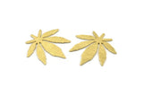 Brass Leaf Blank, 10 Textured Raw Brass Leaf Blanks, Findings (28x0.80mm) M01296