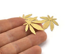 Brass Leaf Blank, 10 Textured Raw Brass Leaf Blanks, Findings (28x0.80mm) M01296
