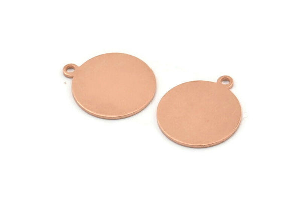 Copper Cabochon Tag, 12 Raw Copper Cabochon Tags With 1 Loop, Stamping Tags (16x18x0.80mm) M01351
