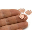 Copper Sun Charm, 24 Raw Copper Sun Charms With 1 Loop, Findings (17x15x0.80mm) M01343