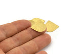 Brass D Shape, 24 Textured Raw Brass D Shape Blanks (16x17x0.50mm) M01327